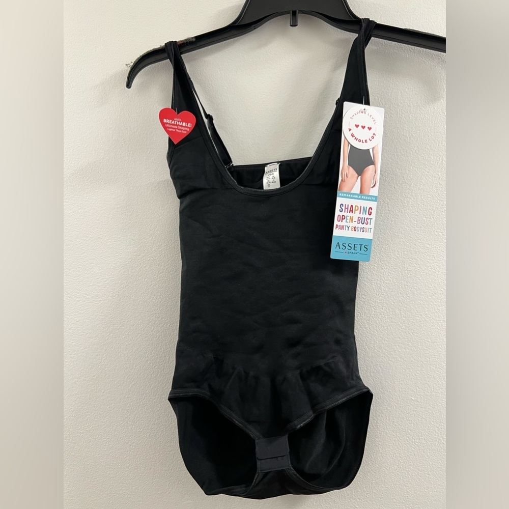 15. Assets by Spanx Black All In One Shaping Open Bust Panty Bodysuit - Picture 13 of 13